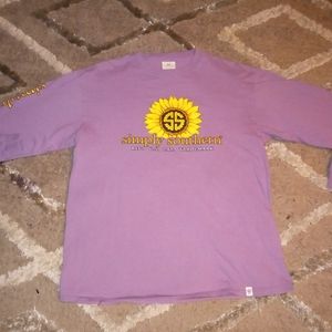 Like New Simply Southern Medium Don't Look Back Sunflower Long Sleeve T Shirt